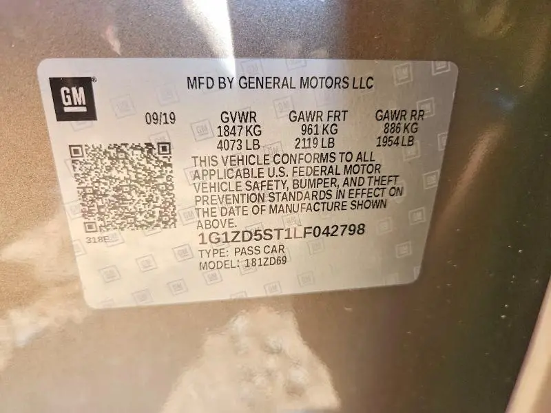 2020 CHEVROLET MALIBU LT  