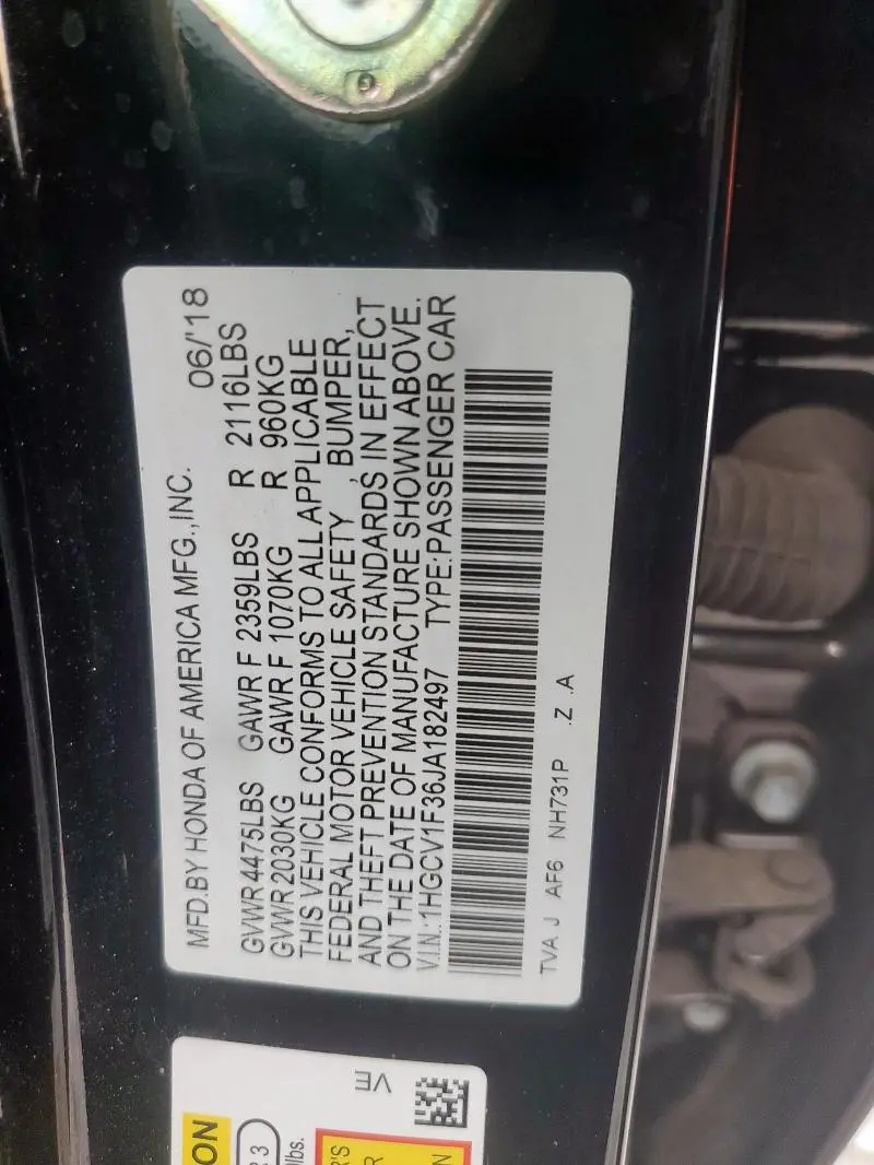 2018 HONDA ACCORD SPORT  