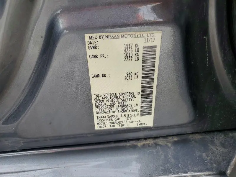 2018 NISSAN ALTIMA 2.5 S  