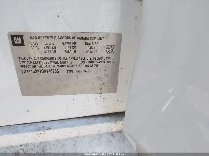 2016 CHEVROLET IMPALA 2LT