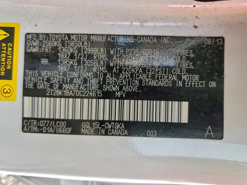 2013 LEXUS RX 350 BASE  