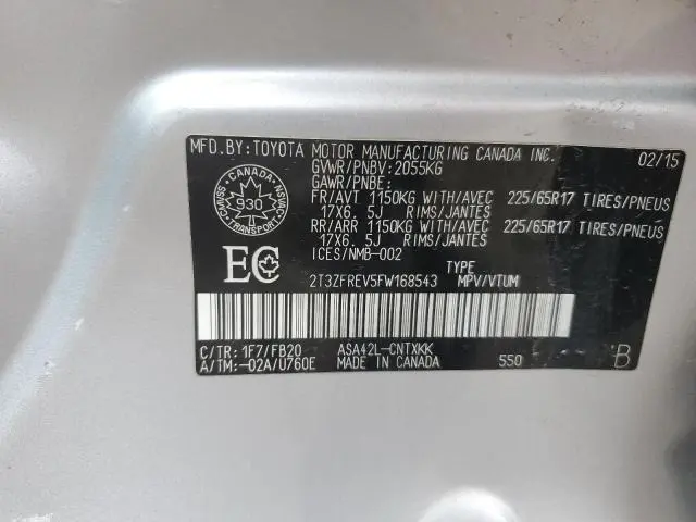 2015 TOYOTA RAV4 LE  