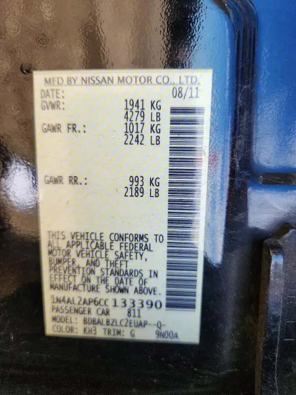 2012 NISSAN ALTIMA 2.5  