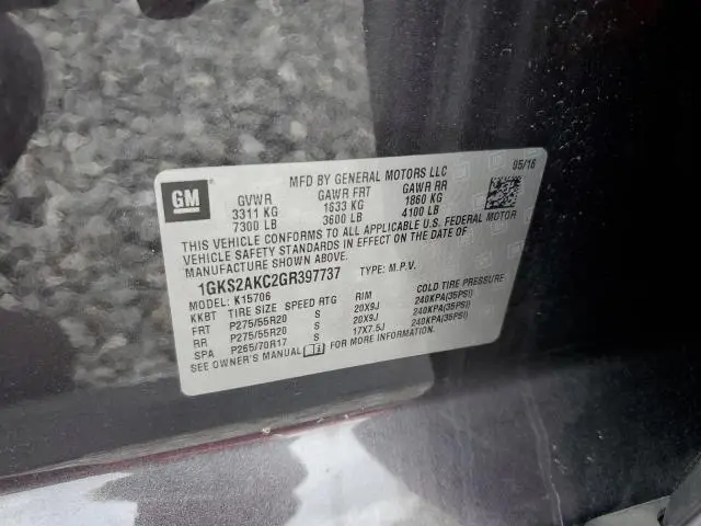2016 GMC YUKON SLE  