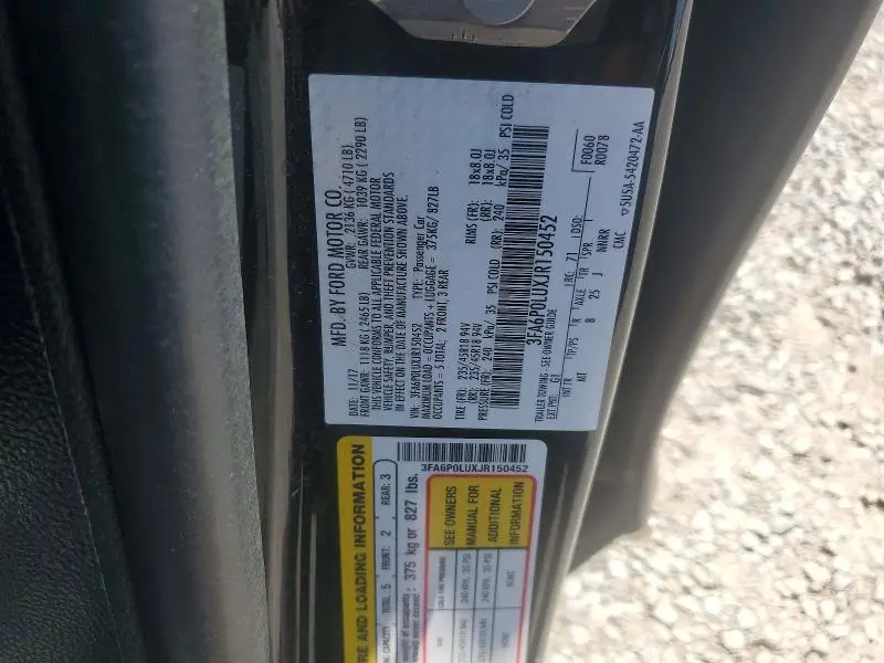 2018 FORD FUSION SE HYBRID  