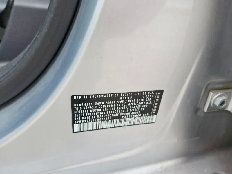 2012 VOLKSWAGEN JETTA SE  