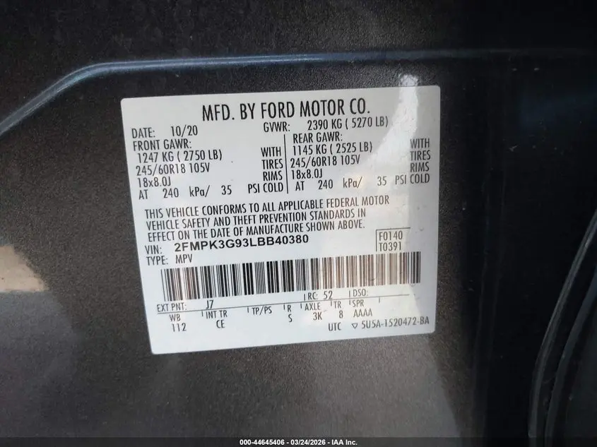 2020 FORD EDGE SE
