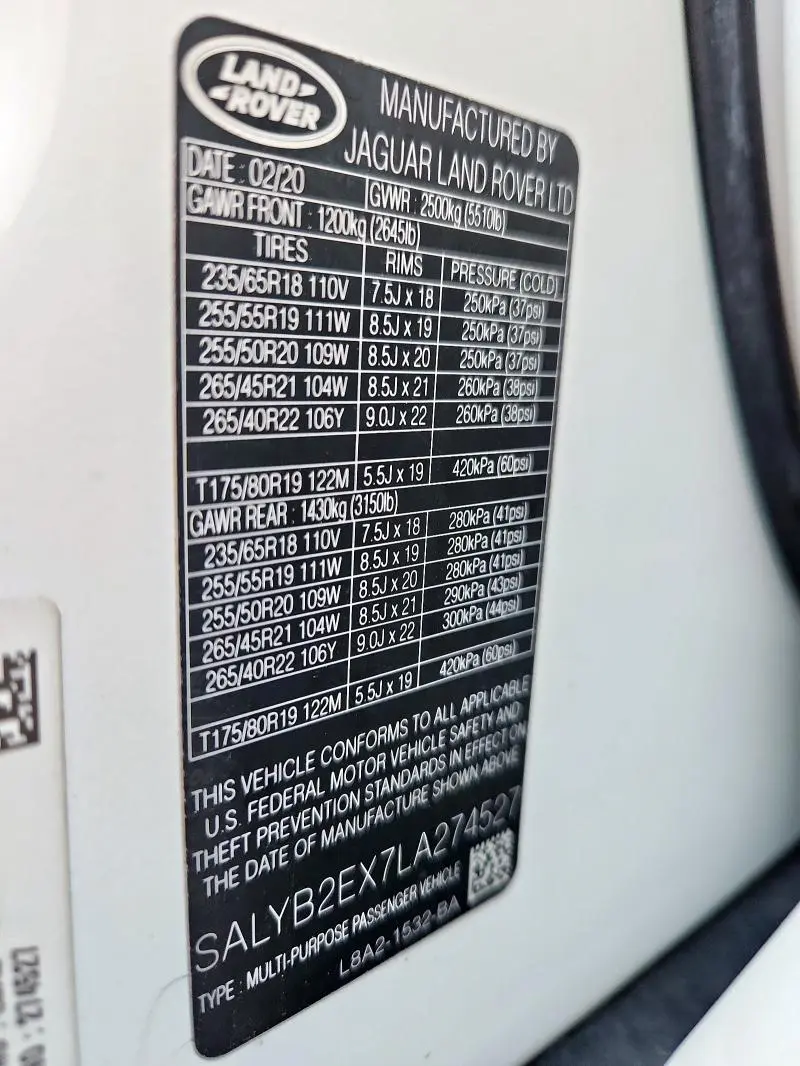 2020 LAND ROVER RANGE ROVER VELAR S  