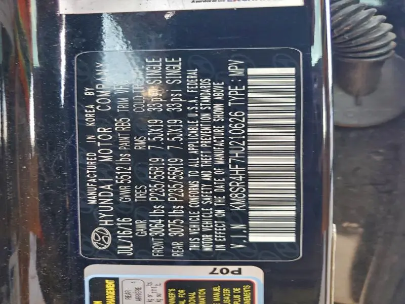 2017 HYUNDAI SANTA FE SE ULTIMATE  