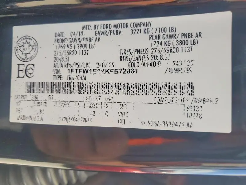 2019 FORD F150 SUPERCREW  