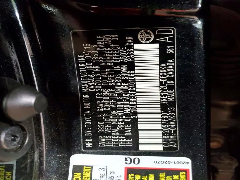 2015 TOYOTA COROLLA LE  