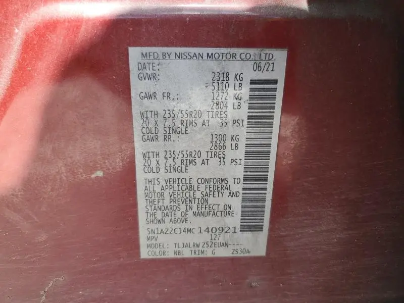 2021 NISSAN MURANO SL  