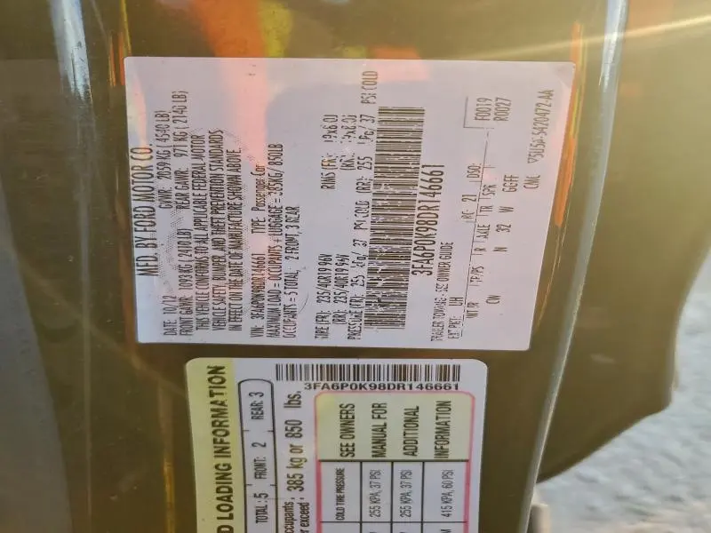 2013 FORD FUSION TITANIUM  