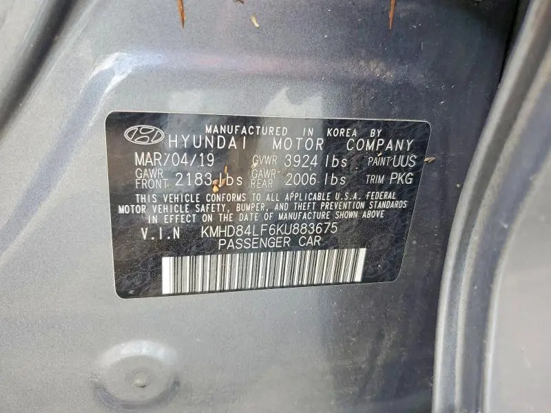 2019 HYUNDAI ELANTRA LIMITED  