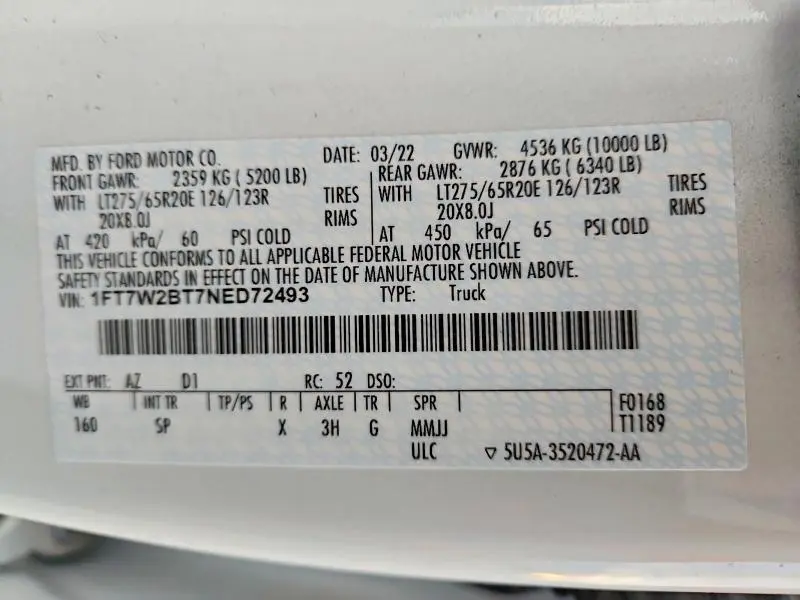 2022 FORD F250 SUPER DUTY  