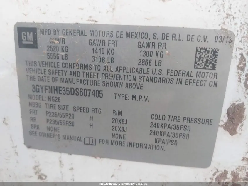 2013 CADILLAC SRX PERFORMANCE COLLECTION