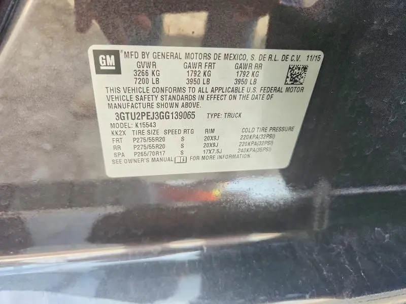 2016 GMC SIERRA K1500 DENALI  