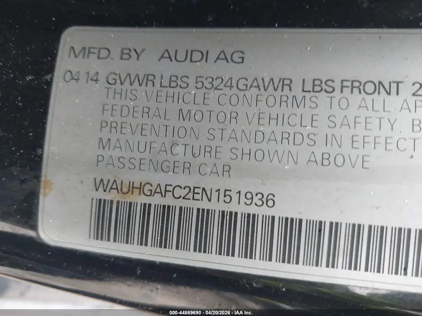 2014 AUDI A6 3.0T PREMIUM PLUS