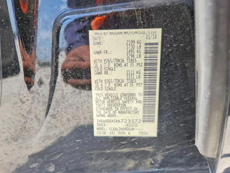 2019 NISSAN FRONTIER SV  