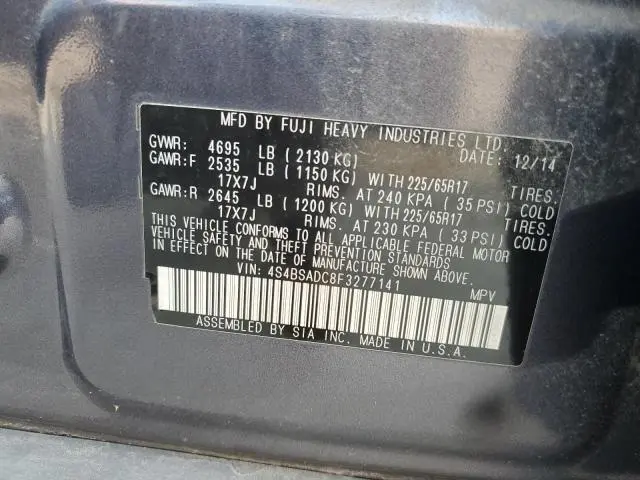 2015 SUBARU OUTBACK 2.5I PREMIUM  