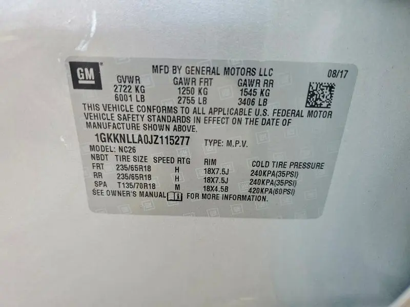2018 GMC ACADIA SLE  
