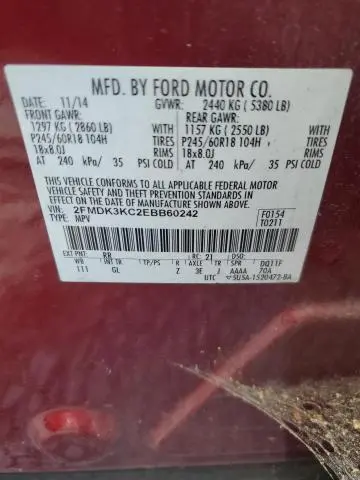2014 FORD EDGE LIMITED  