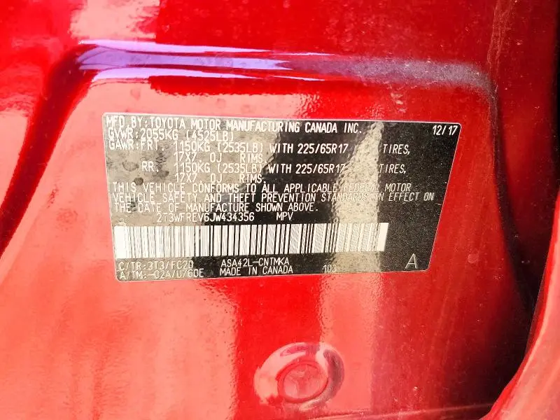 2018 TOYOTA RAV4 XLE  
