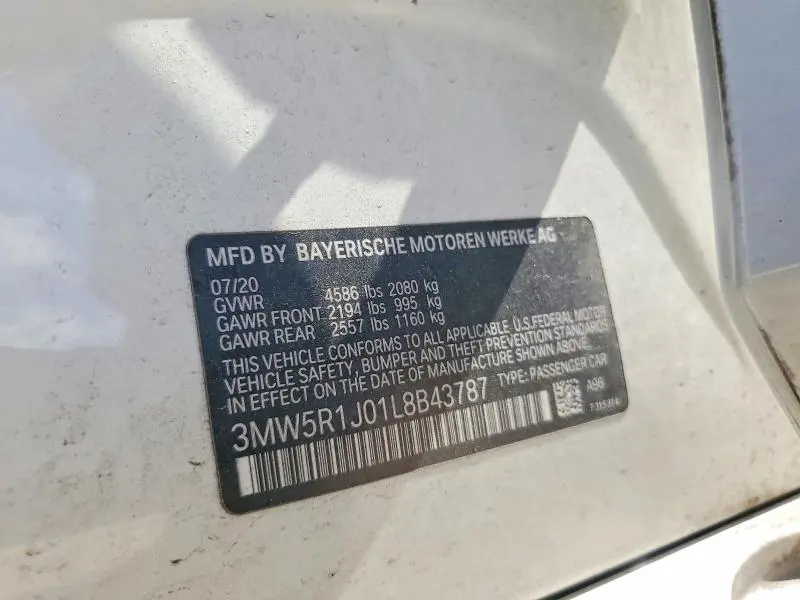 2020 BMW 330I   