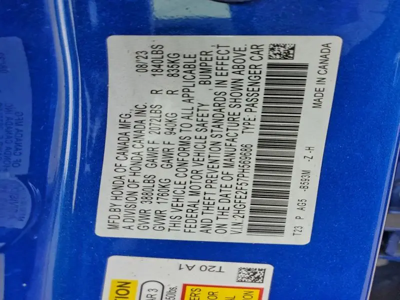 2023 HONDA CIVIC SPORT  