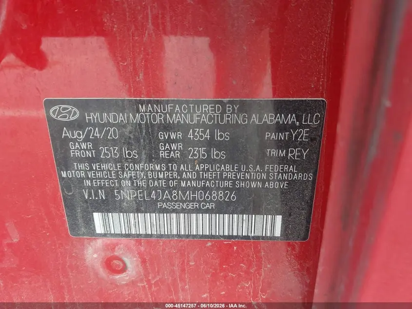 2021 HYUNDAI SONATA SEL