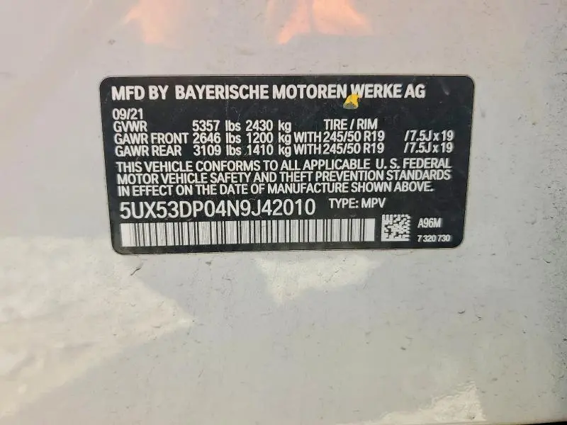 2022 BMW X3 XDRIVE30I  