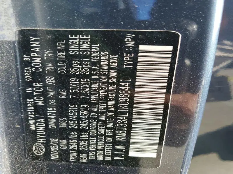 2019 HYUNDAI TUCSON LIMITED  