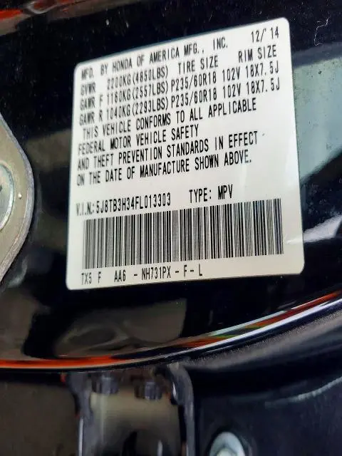 2015 ACURA RDX   