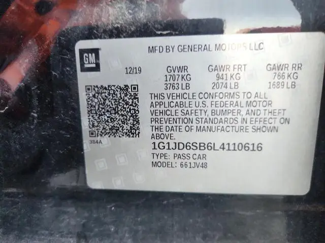 2020 CHEVROLET SONIC LT  