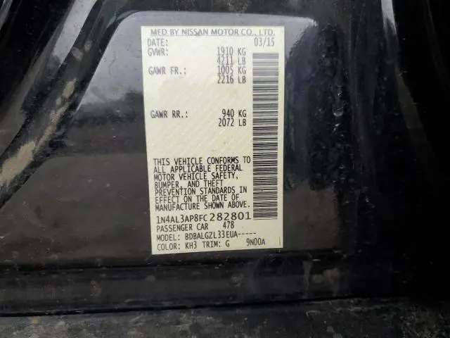 2015 NISSAN ALTIMA 2.5