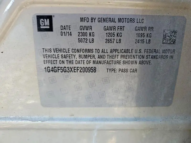 2014 BUICK LACROSSE TOURING  