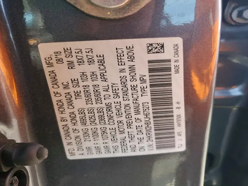 2018 HONDA CR-V EXL  