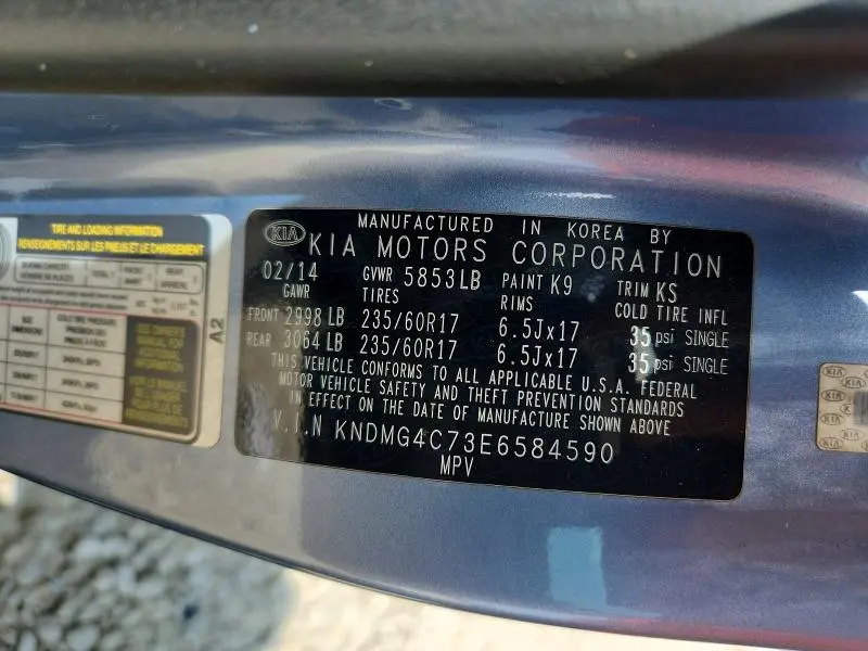 2014 KIA SEDONA LX  