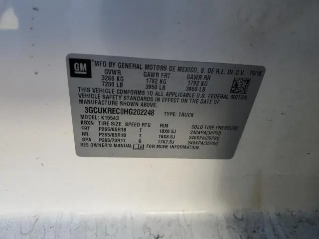 2017 CHEVROLET SILVERADO K1500 LT  