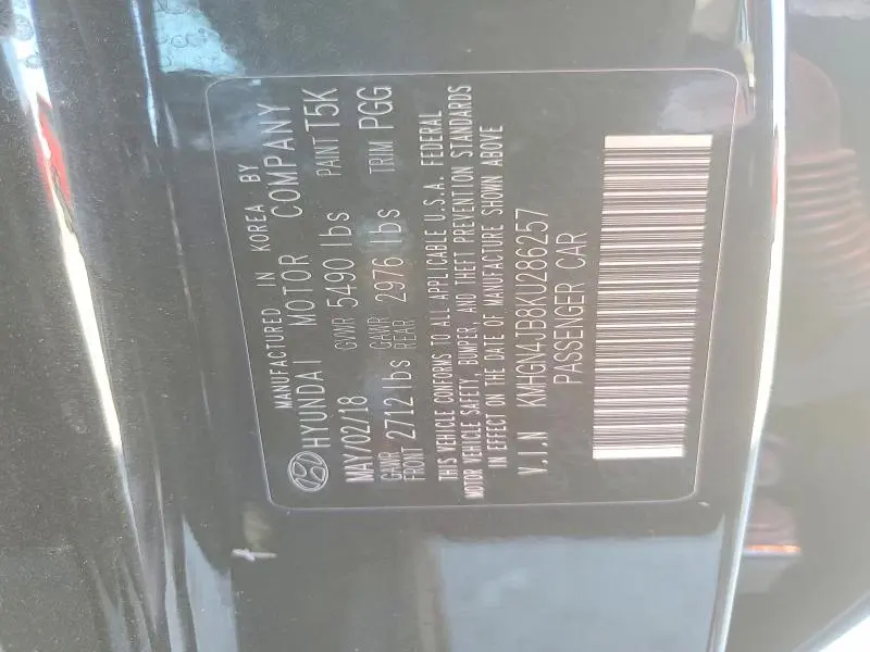 2019 GENESIS G80 BASE  