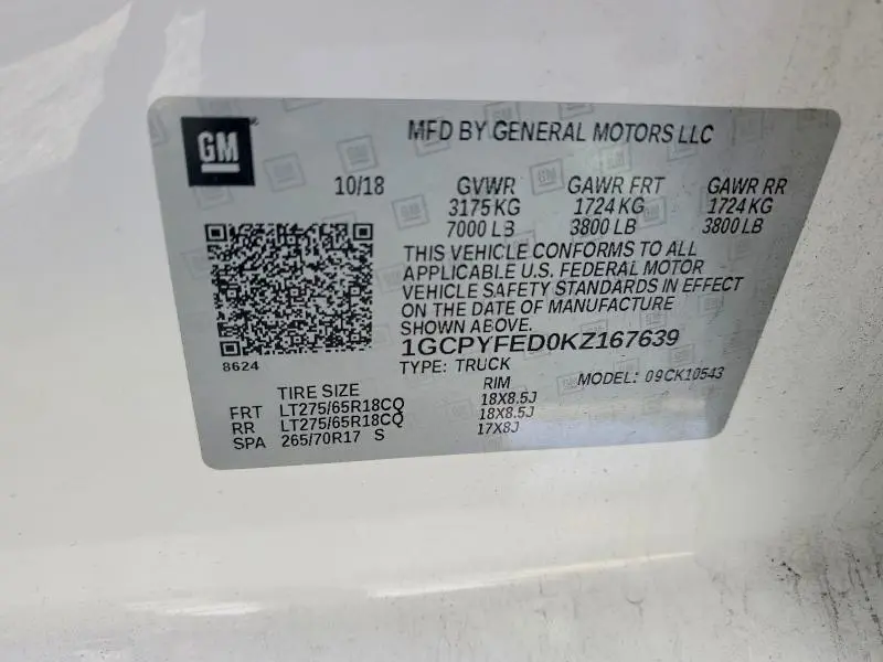 2019 CHEVROLET SILVERADO K1500 LT TRAIL BOSS  