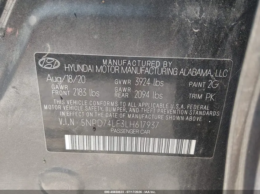 2020 HYUNDAI ELANTRA SE
