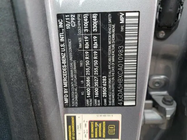 2012 MERCEDES-BENZ ML 350 4MATIC  