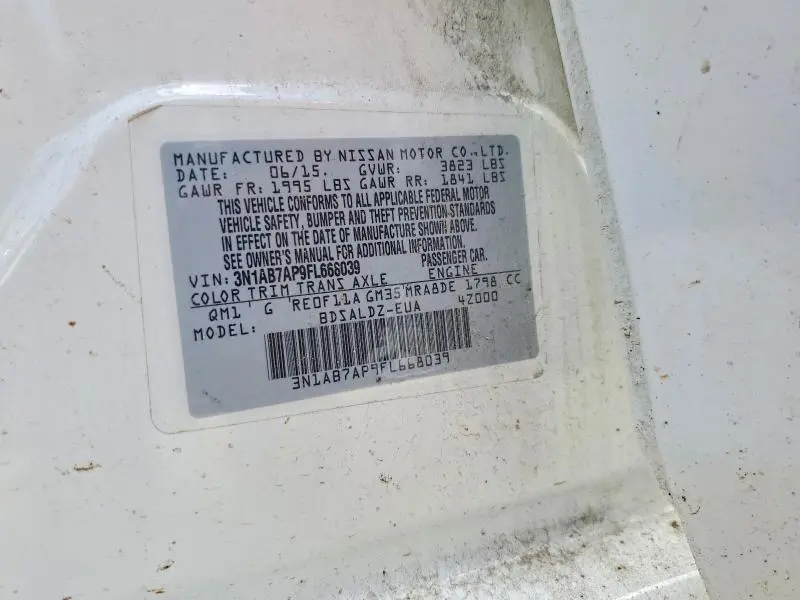 2015 NISSAN SENTRA SV  