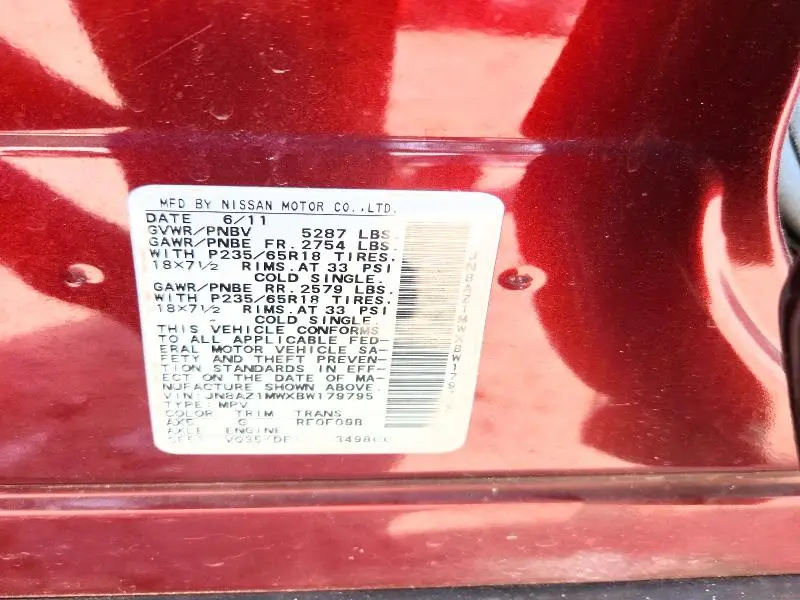 2011 NISSAN MURANO S  