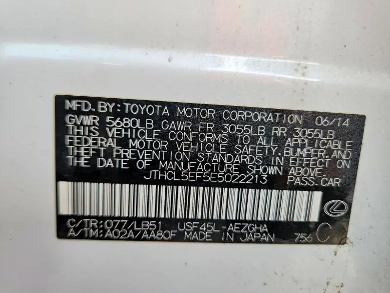 2014 LEXUS LS 460 BASE  