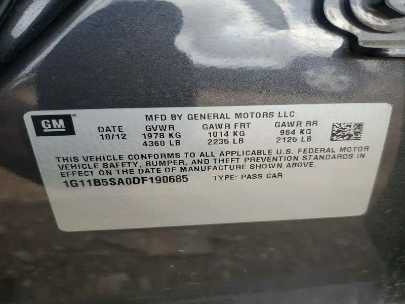 2013 CHEVROLET MALIBU LS  