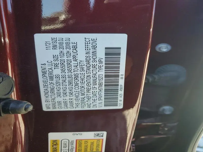 2021 HONDA PASSPORT EXL  