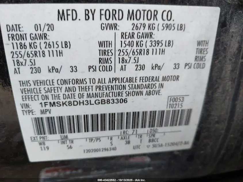 2020 FORD EXPLORER XLT