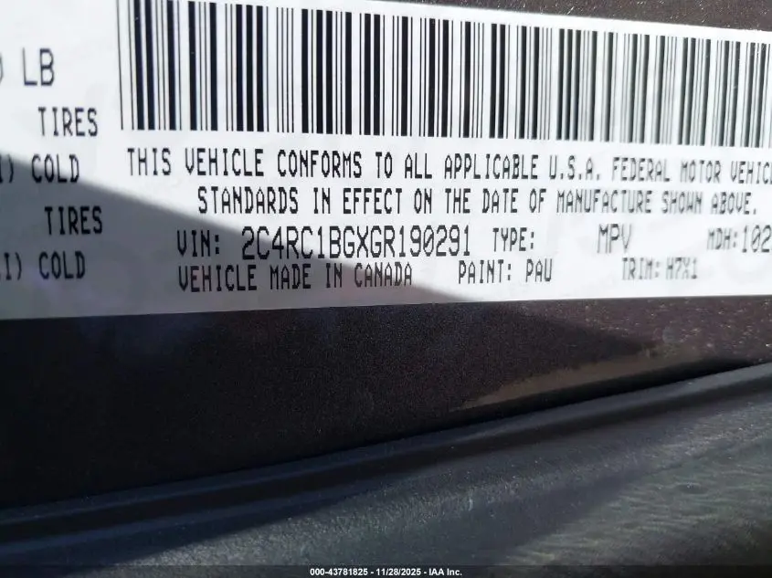 2016 CHRYSLER TOWN & COUNTRY TOURING